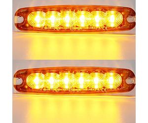 AGRISHOP LED Emergency Strobe Lights 12v24v 20W for Vehicles,Ultra Slim LED Flashing Amber Hazard Grill Breakdown Beacon Recovery Strobe Side Safety Warning Light Bar for Car Camper Boat Van E-mark