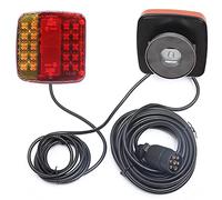 AGRISHOP Magnetic Trailer Lights LED,12V led Trailer Tail Light Rear Lights Magnetic W/7Pin Plug 7.5m Cable,Indicator Lights for Trailer Van Lights Waterproof for Caravan Tractor Truck Lorry E-mark