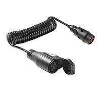 AGRISHOP Trailer Extension Lead Cable,Trailer Adapter 7pin Plug to 13pin Socket 12v 2.8m Spiral Cable(Attention 2.8m are Working Length Max),Trailer Converter Connection Cable 7pin to 13pin Adaptor
