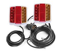 AGRISHOP Trailer Lights Magnetic LED 12V,Magnetic Trailer Board Light Kit Wired 7.5m Cable 7pin Trailer Plug,Magnetic Trailer Rear Tail Light LED Waterproof E-Approved for Agricultural Vehicles Van
