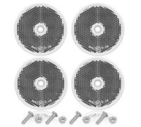 AGRISHOP White Trailer Round Reflectors,Pack of 4,with Screws,E9-Approved,Ø60mm, White Reflectors Screw On for Gate Posts,Fence,Cat’s Eye,Reflector For RV Truck KFZ PKW Camion Bike (White/Round/4Pack)