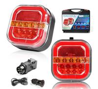 AGRISHOP Wireless Trailer Lights Kit,12/24v Led Magnetic 5Function Bluetooth Wifi Rear Tail Lights Waterproof ECE EMC R10 Approved