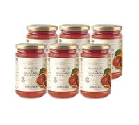 Agrisicilia - Sicilian Blood Orange Marmalade PGI, artisanal, Italian fruit, ideal for breakfast, snacks and desserts, intense flavour, pack of 6 x 360 g, premium quality