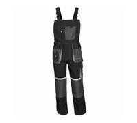 Agritrade AK Bib and Brace Dungaree Mens Multi-Pocket Cargo Heavy Duty Work Overalls EuroClassic, 11 cargo pockets, Triple Stitched Cordura Reinforcing Stress Points (36W, Grey with Kneepads)