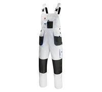 Agritrade AK Durable Work Dungarees Trousers Men Bib and Brace Overalls Painters Decorators Safety Clothing Work Uniforms Comfortable White-Blue (58)