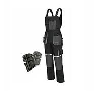 Agritrade AK Euro Classic/Bib and Brace Cargo Combat Style Heavy Duty Pants Knee Pad Pocket Trousers Work Wear Dungarees + Knee Pads (46-48 Inch (64))