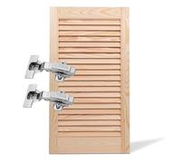 Agritrade AK Louvre Front Door for Wardrobe/Cupboard with Hinges & Pre-Drilled Holes, Natural Finish, 435 x 494