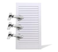 Agritrade AK Louvre Front Door for Wardrobe/Cupboard with Hinges & Pre-Drilled Holes, White Finish, 2013 x 394