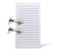 Agritrade AK Louvre Front Door for Wardrobe/Cupboard with Hinges & Pre-Drilled Holes, White Finish, 606 x 394