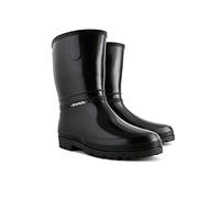 Agritrade AK Wellington Boots Women Ladies Wellies Waterproof Walking Gardening Rain Anti-slip Sole Black/White + Optional Warming Insoles (5 UK, Black, numeric_5)