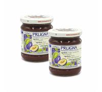 Agritur - Organic Plum Compote, No Added Sugar, Only Fruit Sugars, Natural, Ideal for Breakfast and Snacks, Perfect as a Dessert Topping, Pack of 2×210g