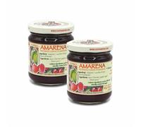 Agritur - Organic Sour Cherry Compote, No Added Sugar, Only Fruit Sugars, Natural, Ideal for Breakfast and Snacks, Perfect as a Dessert Topping, Pack of 2×210 g