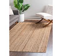 Agro Richer Handwoven Jute Area Rug, 6x9 ft.(180x270 CM) Natural Beige Yarn- Rustic Vintage Beige Braided Reversible Rectangular Rugs for Bedroom, Kitchen, Living Room, Farmhouse