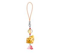 Agromusk Cat Phone Charms,Cute Lucky Kitty Beaded with Flower Phone Strap,Kawaii Y2K Bag Decor Aesthetic Cat Charm Accessories, One Size, Ceramic Glass, No Gemstone