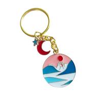 Agromusk Cute Cat Keychain,Enamel Flower Cat Keyring Japanese Decor for Garden Cat Lovers Kawaii Bag Charm Sakura Flowers, Rasmus Sea Cat, One Size