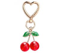 Agromusk Cute Cherry Keychain,Bag Charms,Kawaii Heart Coquette Cherry Car Key Chains Accessories Decor for Purse Gif, Red, One Size