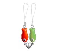 Agromusk Matching Phone Charms,Cute Ceramic Fish Matchaing Keychains Heart Strap Matching Couples Stuff Valentines Day Gifts, Ceramic, No Gemstone