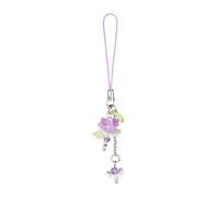 Agromusk Purple Flower Phone Charms,Cute Beaded Lotus Flower Phone Strap Handmade Decor for Women Y2K Accessories Keychain Bag Pendant Gift (Purple)