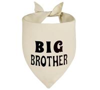 Agroon Big Brother Dog Bandana Beige Large 1PCS, Adjustable Triangle Scarf, Pregnancy Announecment, New Baby for Family.
