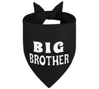 Agroon Big Brother Dog Bandana Black Small 1PCS, Adjustable Triangle Scarf, Pregnancy Announecment, New Baby for Family.
