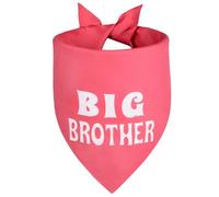Agroon Big Brother Dog Bandana Soft Pink XLarge 1PCS, Adjustable Triangle Scarf, Pregnancy Announecment, New Baby for Family.