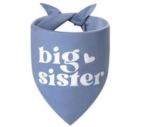 Agroon Big Sister Dog Bandana Grey XLarge 1PCS, Adjustable Triangle Scarf, Pregnancy Announecment, New Baby for Family.