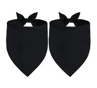 Agroon Blank Dog Bandanas Black XLarge 1PCS, DIY Solid Cotton Scarf, Durable Triangle Reversible Bibs Handkerchief for Puppy Pet, Personalized Birthday/Party Fun Idea Gift