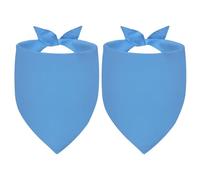 Agroon Blank Dog Bandanas Blue XLarge 2PCS, DIY Solid Cotton Scarf, Durable Triangle Reversible Bibs Handkerchief for Puppy Pet, Personalized Birthday/Party Fun Idea Gift