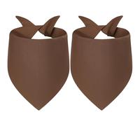 Agroon Blank Dog Bandanas Caramel Small 2PCS, DIY Solid Cotton Scarf, Durable Triangle Reversible Bibs Handkerchief for Puppy Pet, Personalized Birthday/Party Fun Idea Gift