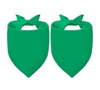 Agroon Blank Dog Bandanas Green XLarge 2PCS, DIY Solid Cotton Scarf, Durable Triangle Reversible Bibs Handkerchief for Puppy Pet, Personalized Birthday/Party Fun Idea Gift
