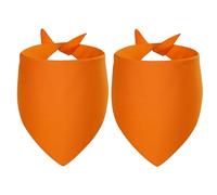 Agroon Blank Dog Bandanas Orange Small 2PCS, DIY Solid Cotton Scarf, Durable Triangle Reversible Bibs Handkerchief for Puppy Pet, Personalized Birthday/Party Fun Idea Gift