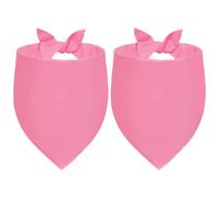 Agroon Blank Dog Bandanas Pink Large 2PCS, DIY Solid Cotton Scarf, Durable Triangle Reversible Bibs Handkerchief for Puppy Pet, Personalized Birthday/Party Fun Idea Gift
