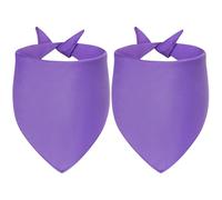 Agroon Blank Dog Bandanas Purple Small 2PCS, DIY Solid Cotton Scarf, Durable Triangle Reversible Bibs Handkerchief for Puppy Pet, Personalized Birthday/Party Fun Idea Gift