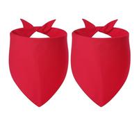 Agroon Blank Dog Bandanas Red XLarge 2PCS, DIY Solid Cotton Scarf, Durable Triangle Reversible Bibs Handkerchief for Puppy Pet, Personalized Birthday/Party Fun Idea Gift