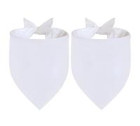 Agroon Blank Dog Bandanas White Small 2PCS, DIY Solid Cotton Scarf, Durable Triangle Reversible Bibs Handkerchief for Puppy Pet, Personalized Birthday/Party Fun Idea Gift
