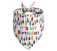 Agroon Dog Birthday Bandana Boy Girl Large 1PCS, 2 Patterns Durable Triangle Reversible Scarf Bibs Handkerchief for Puppy Pet