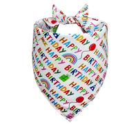 Agroon Dog Birthday Bandana Girl Boy Large 1PCS, 2 Patterns Durable Triangle Reversible Scarf Bibs Handkerchief for Puppy Pet