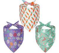 Agroon Easter Dog Bandanas XLarge 3PCS, 6 Pattern Colorful Scarf for Boy and Girl, Triangle Reversible Bibs Breed for Puppy Cats Pets
