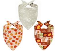 Agroon Fall Dog Bandanas Small 3PCS, 6 Pattern Scarf for Boy and Girl
