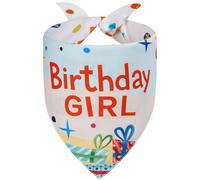 Agroon Funny Dog Birthday Bandana Girl Small 1PCS, 2 Pattern Colorful Scarf, Durable Triangle ReversibleBibs Handkerchief for Puppy Pet