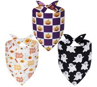 Agroon Halloween Dog Bandanas Large 3PCS, 6 Pattern Scarf for Boy or Girl,