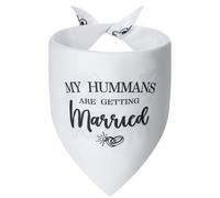 Agroon My Humans are Getting Married Dog Bandanas Large 1PCS, 2 Pattern Engagement Gift for Couples, Wedding Stuff, Bridal Shower Gifts, Engaged Decorations
