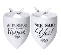 Agroon My Humans are Getting Married Dog Bandanas Large 2PCS, 4 Pattern Engagement Gift for Couples, Wedding Stuff, Bridal Shower Gifts, Engaged Decorations