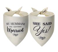 Agroon My Humans are Getting Married Dog Bandanas Small 2PCS, 4 Pattern Engagement Gift for Couples, Wedding Stuff, Bridal Shower Gifts, Engaged Decorations