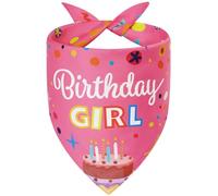 Agroon Pink Dog Birthday Bandana Girl Large 1PCS, 2 Pattern Colorful Scarf, Durable Triangle ReversibleBibs Handkerchief for Puppy Pet