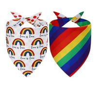 Agroon Pride Dog Bandanas Large 2PCS, 4 Pattern Colorful Scarf for Boy and Girl, Triangle Reversible Bibs Breed for Puppy Cats Pets