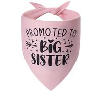 Agroon Promoted to Big Sister Dog Bandana XLarge 1PCS, Adjustable Triangle Pink Scarf, Pregnancy Announecment, New Baby for Family.