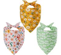 Agroon Spring Dog Bandanas Small 3PCS, 6 Pattern Summer Floral Scarf for Boy and Girl, Triangle Reversible Bibs Breed for Puppy Pets
