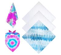 Agroon White Bandana Cotton for Tie Dying 3PCS 22" x 22", Blank Solid Handkerchiefs Bandanas for Men or Women or Children or Dogs