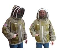 AGS Bee Keeping Jacket Green 3 Layer ventilated Fencing Veil APIARY & Wasp Protection (4XL)